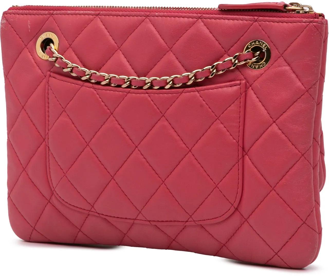 Thumbnail - Chanel Hobo Bags - Quilted Lambskin Double Case with Chain - Gr. unisize - in Gold - für Damen