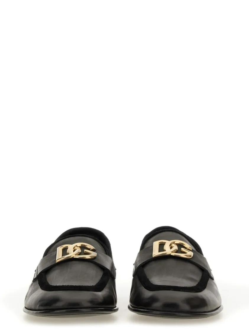 Thumbnail - Dolce&Gabbana Loafer - Loafer With Logo - Gr. 42,5 (EU) - in Schwarz - für Damen