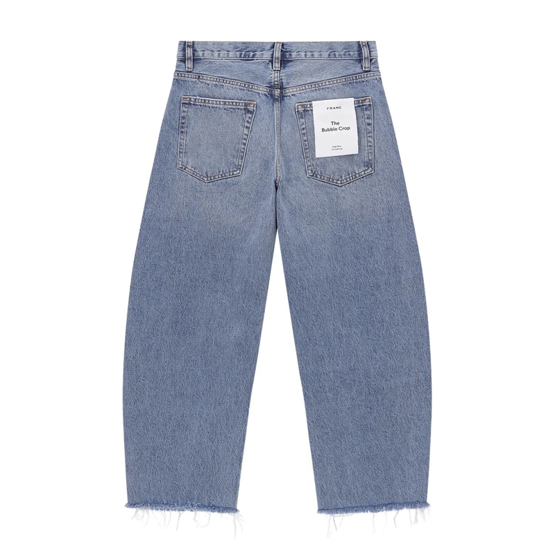 FRAME Jeans Curved-Leg Jeans The Bubble Crop blau(Image 2)