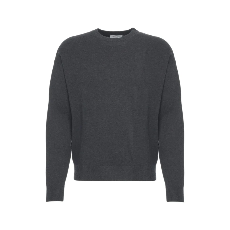 Kangra Pullover Melange Knit Sweater With Dropped Shoulders Grey