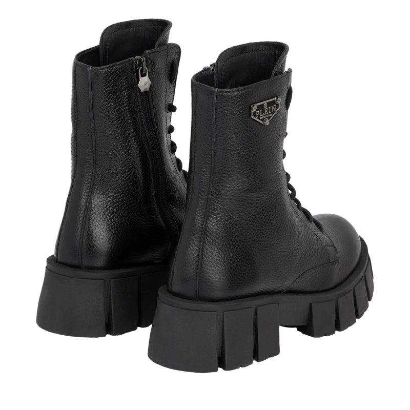 Philipp Plein Stiefeletten Stiefel Niedrig Flach Logo schwarz(Image 3)
