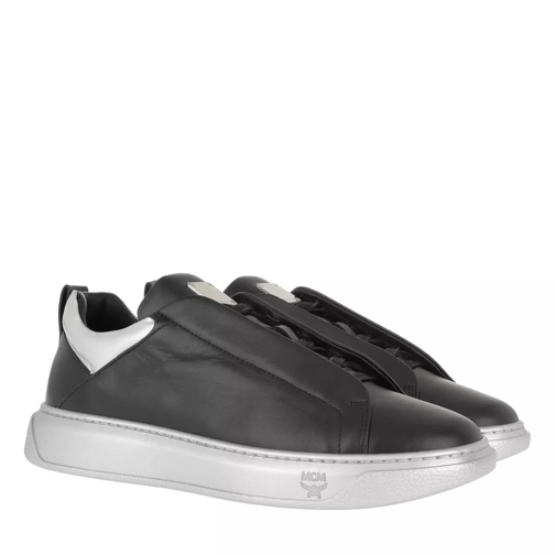 MCM Metallic Sole Plain Leather Low Silver Low-Top Sneaker
