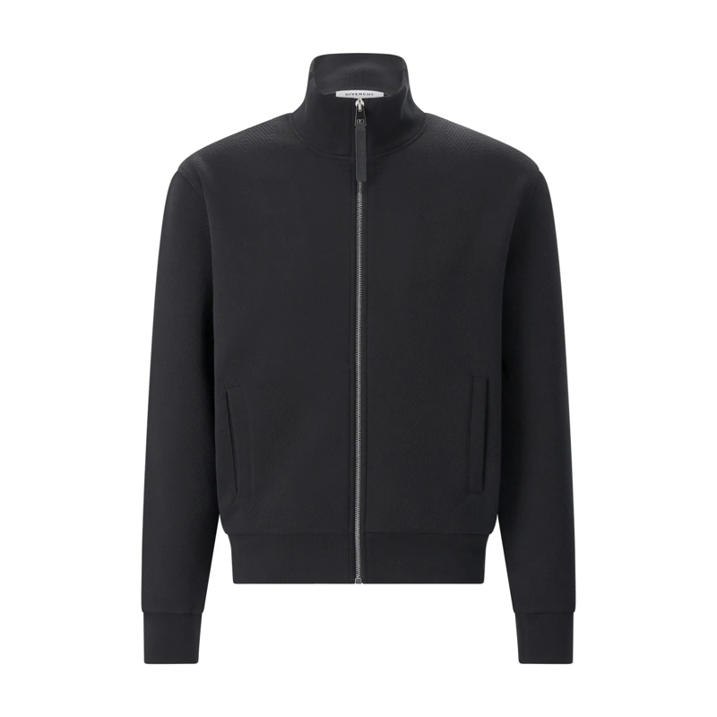 Givenchy Strickjacke Sweatjacke mit Fischgrätenmuster schwarz