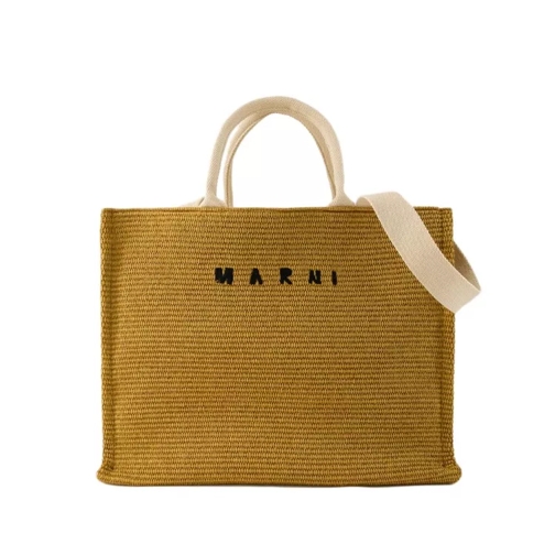 Marni Pelletteria Uomo Large Shopper Bag - Cotton - Brow Gold Rymlig shoppingväska