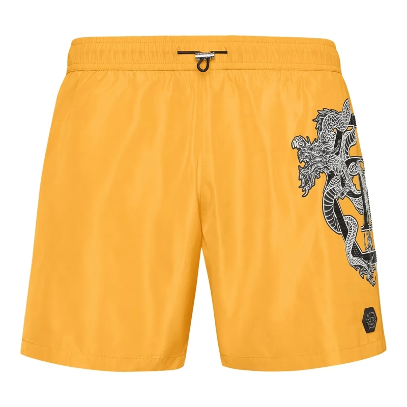 Philipp Plein Shorts Badehose Dragon gelb