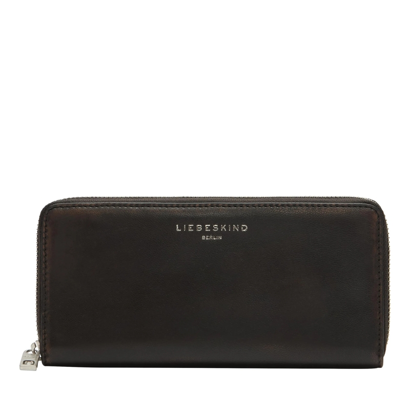 Liebeskind Berlin Portemonnaie mit Zip-Around-Reißverschluss Wallet Gigi Lamb Snowcem Roasted Coconut