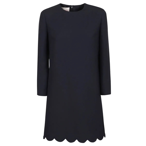 Valentino Mini-Kleider Crepe Couture Solid Dress Blue