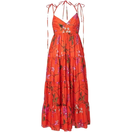 Erdem Red Cotton Dress Red Abiti midi