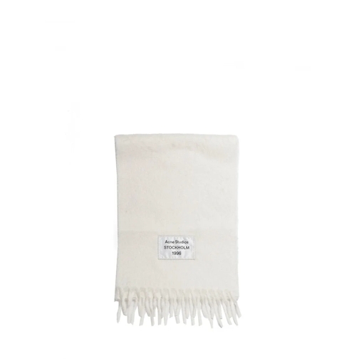 Acne Studios Écharpe légère Wool Blend Scarf With Fringes White