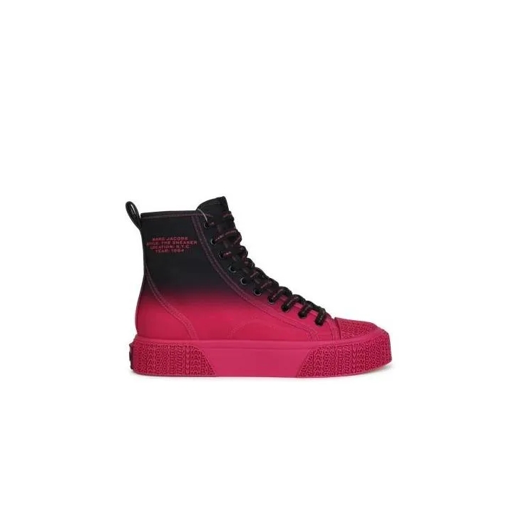Marc Jacobs Hight Top Black And Fuchsia Tela Sneakers Pink Low Top Sneaker