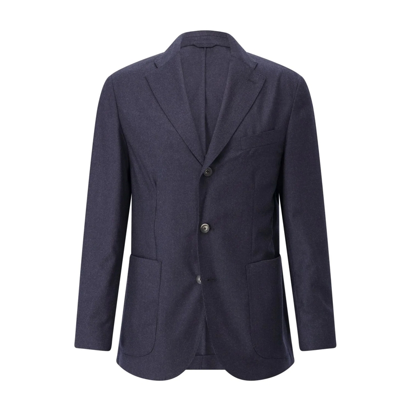 Eton  Flanell-Sakko aus Wolle Dunkelblau