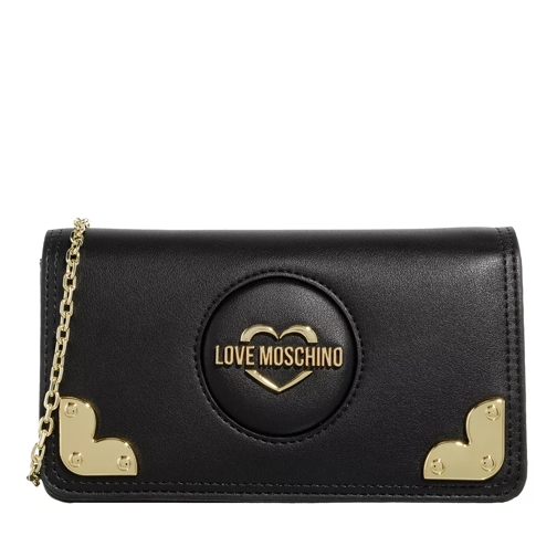 Love Moschino Slg Heart Corner Nero Wallet On A Chain