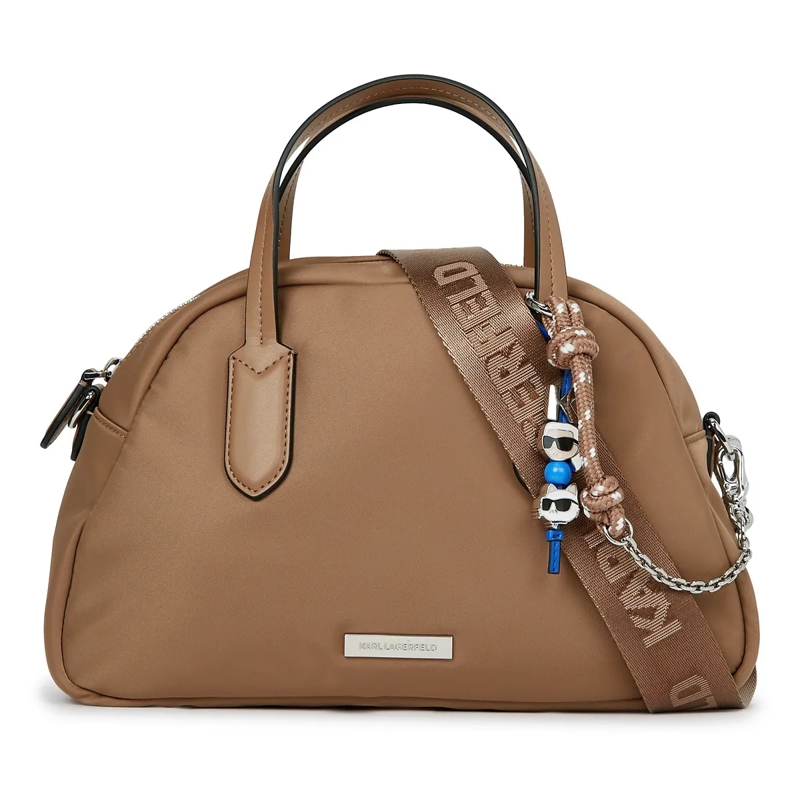 Karl Lagerfeld Bowling Bag Ikon Bowling Bag aus Nylon Bowlingtasche braun