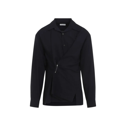 Dries Van Noten Shirts Coulter Navy Blue Cotton Shirt Blue