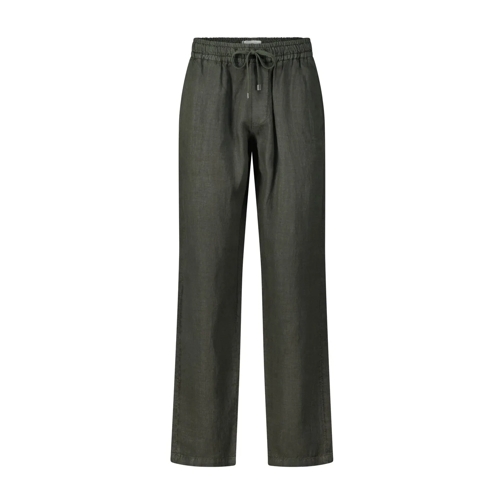 Boglioli Pantalon décontracté Stoffhose aus Leinen Graugrün