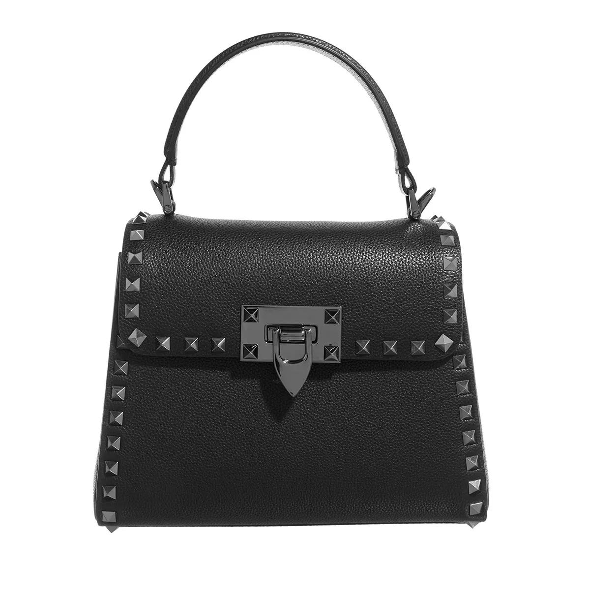 Valentino Garavani Satchel Bag - Rockstud Satchel Handbag Calfskin - Gr. unisize - in Schwarz - für Damen