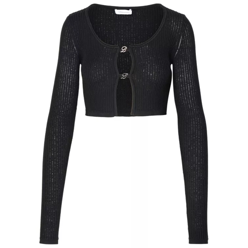 Blumarine Crop Sweater In Black Viscose Blend Black 