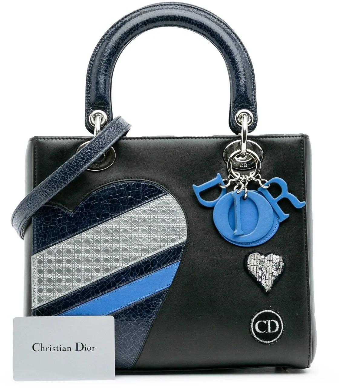 Thumbnail - Christian Dior Hobo Bags - 2015 Medium Calfskin Patent Embroidered Valentines - Gr. unisize - in Schwarz - für Damen