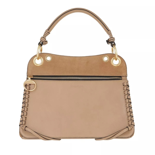 See By Chloé Whipstitch Panelled Tote Bag Leather Coconut Brown Tote