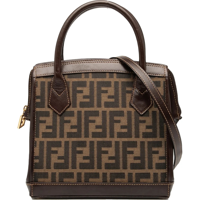 Fendi Schultertasche Zucca Canvas Satchel braun