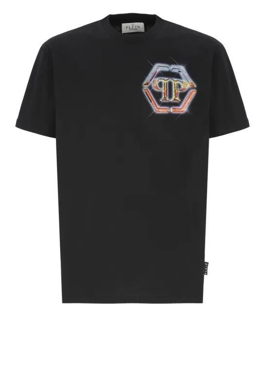 Philipp Plein - Black Logoed T-Shirt - Größe L - schwarz