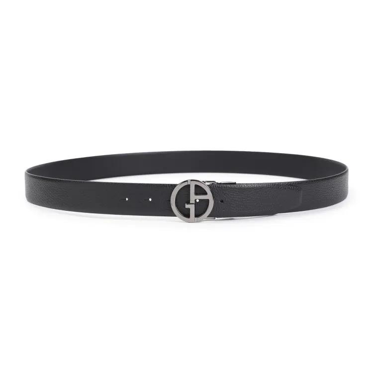 Giorgio Armani Gürtel - Black Calf Leather Belt - Gr. ONE SIZE - in Schwarz - für Damen