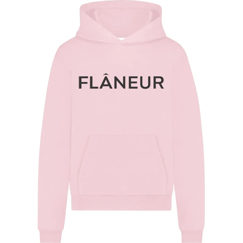 Flâneur  Printed Logo Hoodie | Candy Pink rose
