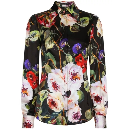 Dolce&Gabbana  Floral Print Silk Blend Shirts Multicolor