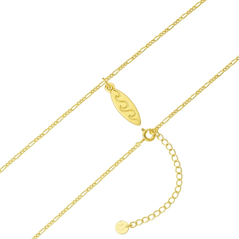 Glanzstücke München Mittellange Halskette Sterling Silber Halskette Surfboard gold(Image 3)