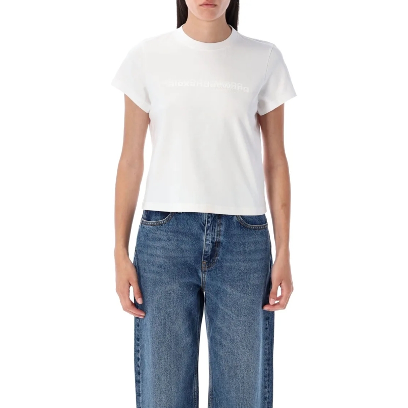 Alexander Wang T-shirt Shrunken Logo Tee White