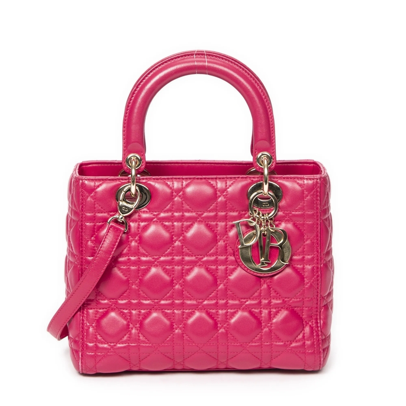 Christian Dior Satchel Medium Lady Dior Zip fuschsia