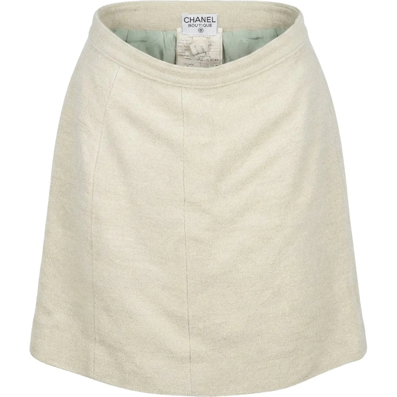 Chanel Midirock Chanel Light Green Tweed Skirt (DE40 / FR42) grün