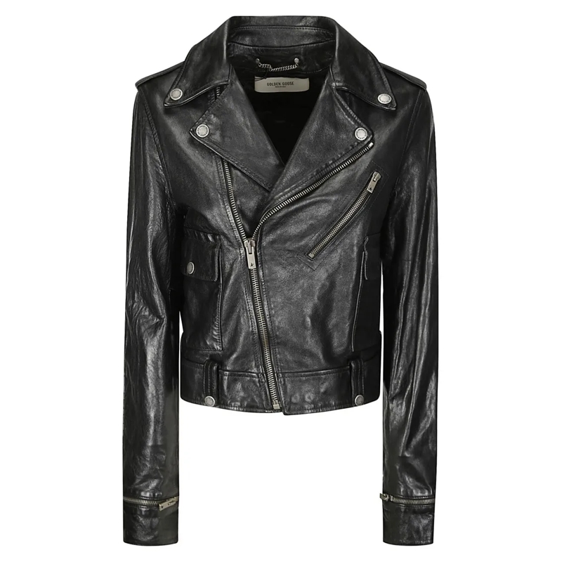Golden Goose Veste en cuir Nevada Nail Black