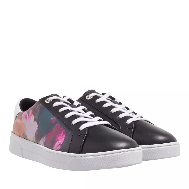 Ted Baker Low-Top-Sneaker Artoh Art Print Leather Cupsole Sneaker Black