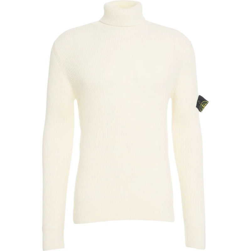 Stone Island  Turtleneck sweater with logo weiß