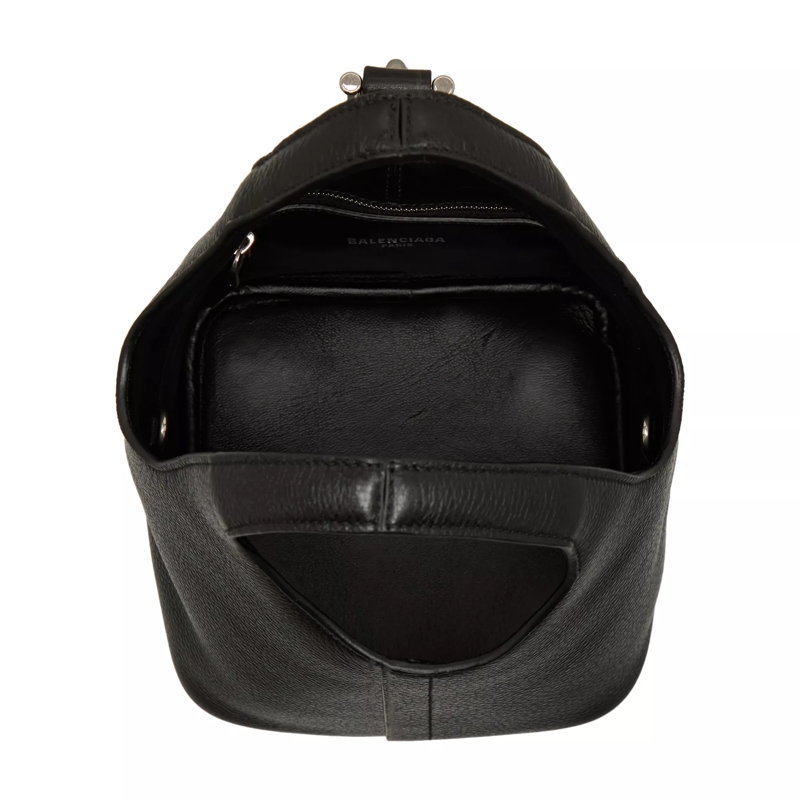 Balenciaga Bucket Bag Locker Handbag Leather Black(Image 6)
