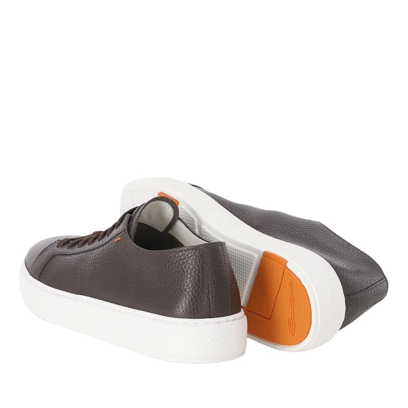 Santoni Schnürschuhe Sneaker aus Leder braun(Image 7)