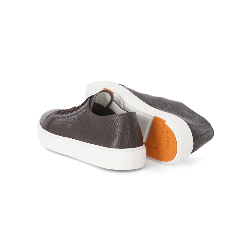 Santoni Schnürschuhe Sneaker aus Leder braun(Image 7)