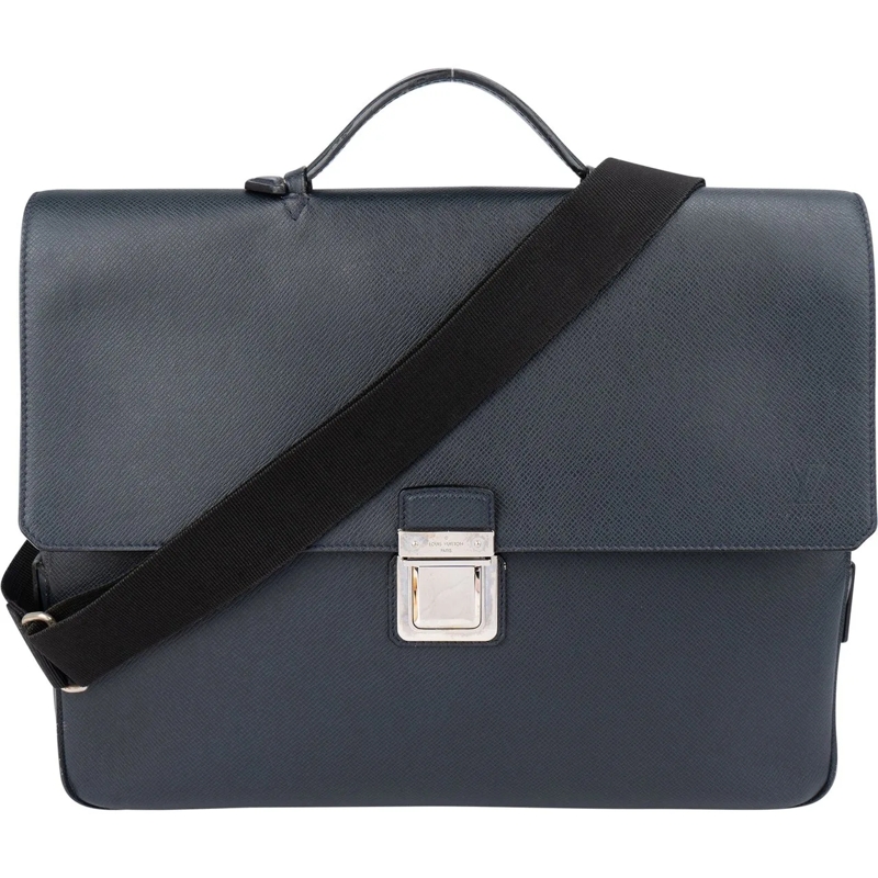 Louis Vuitton Schultertasche Louis Vuitton Blue Taiga Leather Vassili PM Busine blau