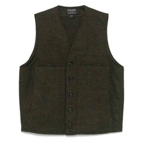 Filson Overgangsjas Olive Green Wool Gilet Green