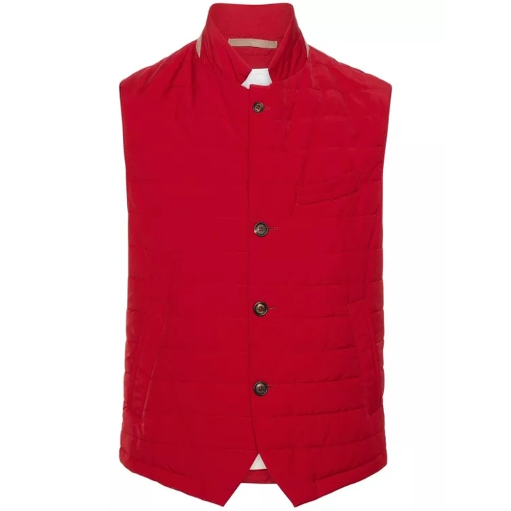 Red button up vest store