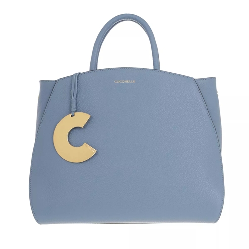 Coccinelle Concrete Handle Tote Bag Pacific Blue Rymlig shoppingväska