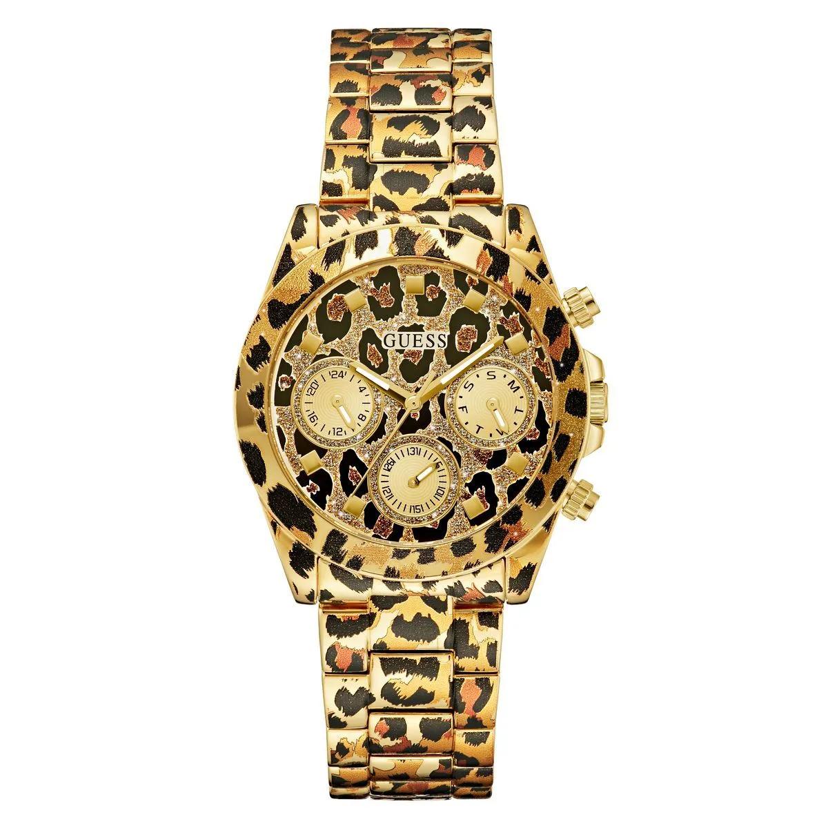 Guess Uhren - Quarz-Analoguhr Leopardess - Gr. unisize - in Braun - für Damen und Herren