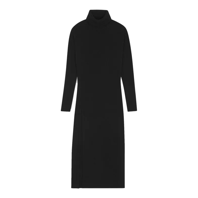 Saint Laurent Jurk Cashmere Dress Black