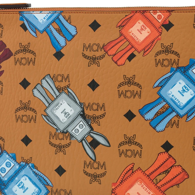 MCM Pochette Aren Visetos Flat Pouch Med Co Cognac(Image 7)