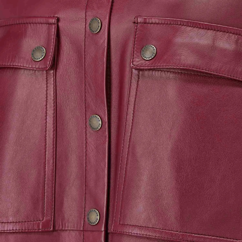 Darkpark Übergangsjacke Overshirt aus Lammleder rot(Image 3)