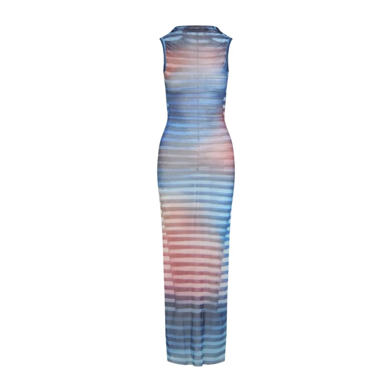 Jean Paul Gaultier  Bold Multicolor Mesh Dress Multicolor