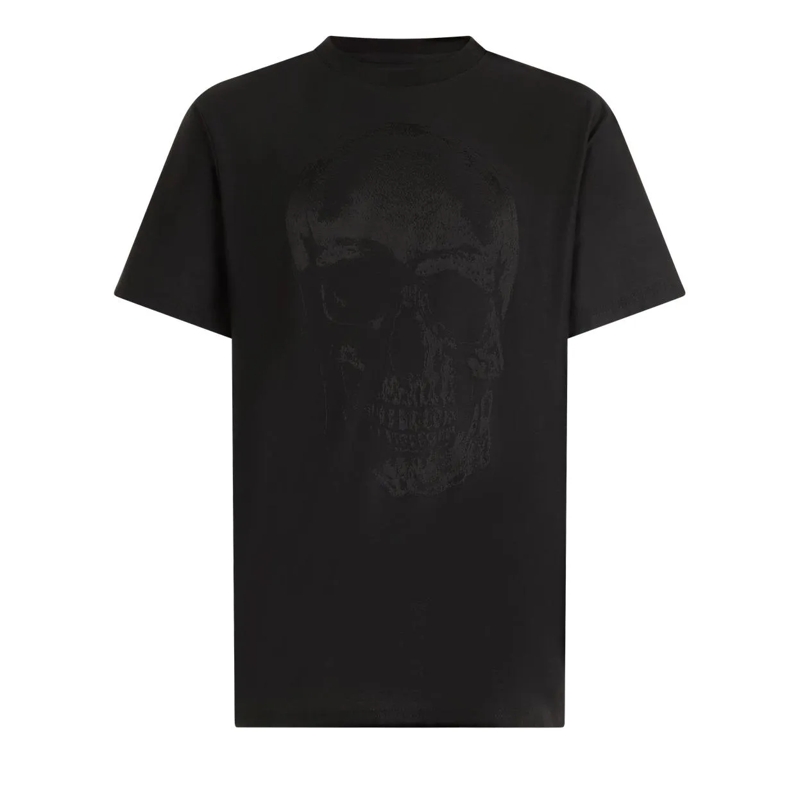 Philipp Plein T-Shirt Round Neck T-Shirt Jacquard Skull schwarz