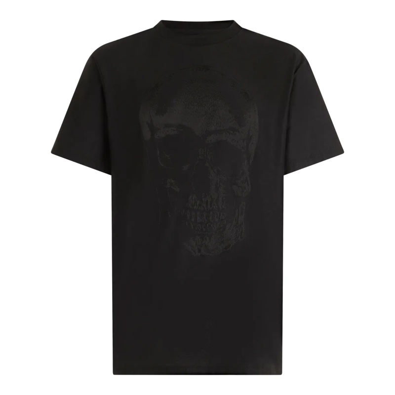Philipp Plein T-Shirt Round Neck T-Shirt Jacquard Skull schwarz
