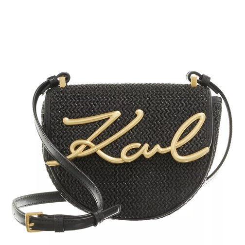 Karl Lagerfeld Signature Small Saddle Black Crossbody Bag